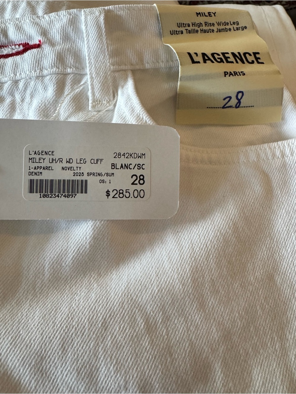 L’Agence Miley Wide Leg Cuff Jeans - NWT! - Picture 4 of 7